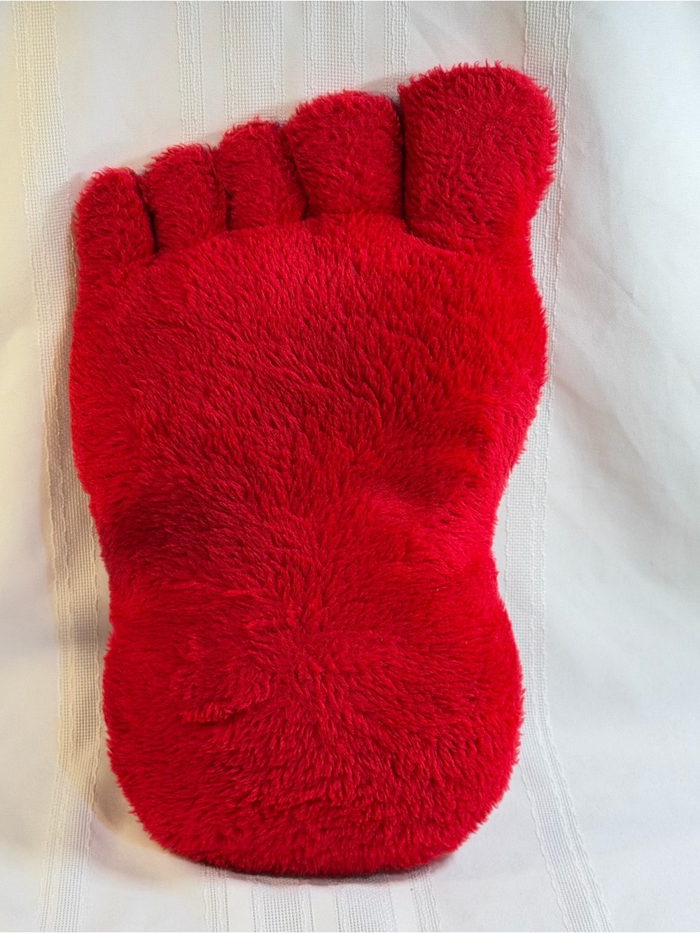 Vintage 15” X 9” Red Foot Shaped Accent Pillow